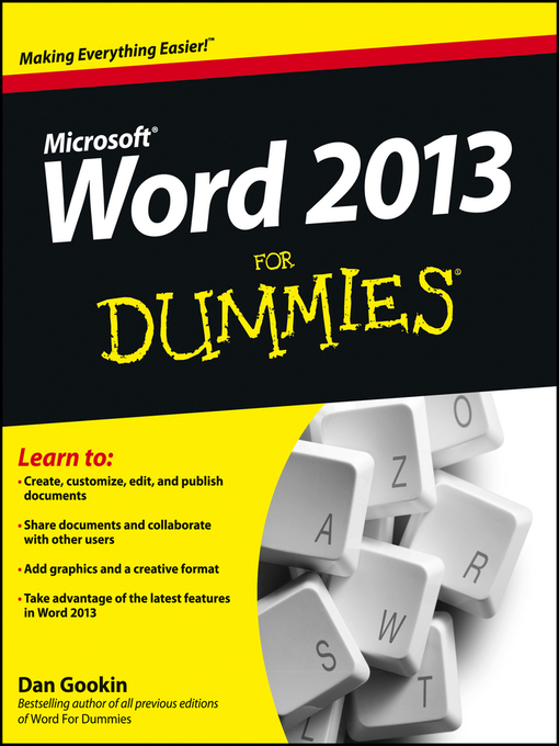 Title details for Word 2013 For Dummies by Dan Gookin - Wait list